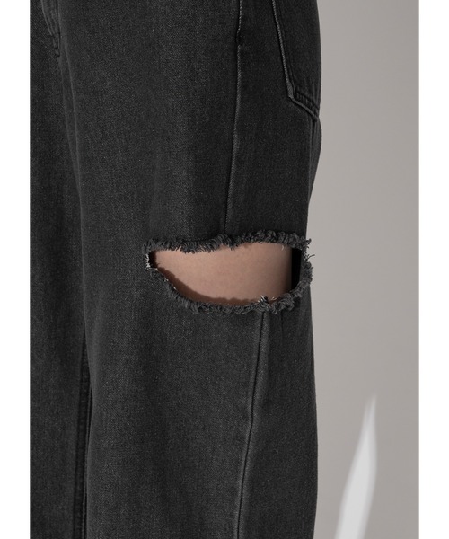 Adoon plain(アドーンプレーン)の「サイドスリットデニム(デニムパンツ・レディース・ブラック/サックスブルー・MEDIUM/LARGE)」の18枚目の写真