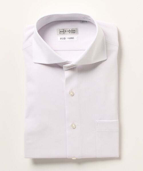 Perfect Suit FActory（パーフェクトスーツファクトリー）の「【完全ノーアイロン】セミワイド　長袖アイシャツ　ストライプ　ホワイト（ビジネスシャツ・メンズ・ホワイト/ラベンダー/ブルー/ピンク・首回り41cm-裄丈84cm/首回り43cm-裄丈86cm/首回り39cm-裄丈80cm/首回り37cm-裄丈80cm/首回り41cm-裄丈82cm/首回り39cm-裄丈82cm/首回り45cm-裄丈86cm）」の14枚目の写真