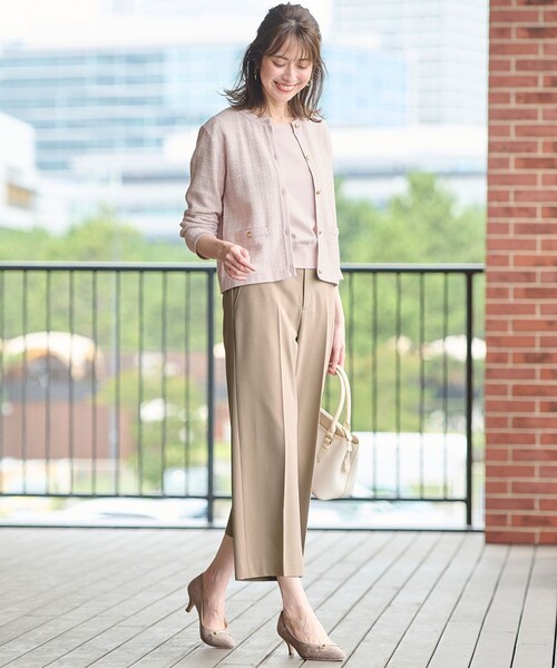 anysis サーモン2WAYストレッチ　パンツスーツ 保温性あり/洗える】サーモ 2WAYストレッチ テーパード パンツ