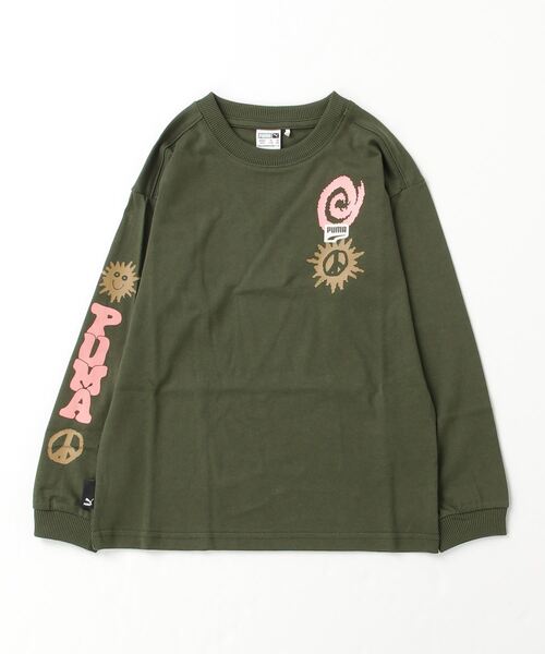 PUMA（プーマ）の「【ムラサキスポーツ限定】PUMA/プーマ DOWNTOWN GRAPHIC ロングTシャツ 621594（Tシャツ/カットソー・キッズ・ブラック/ダークオリーブ・LL/L/M/S）」の2枚目の写真