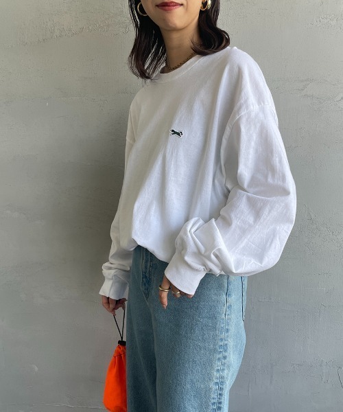 TOWNCRAFT（タウンクラフト）の「[TOWN CRAFT/タウンクラフト・THE FOX/ザフォックス] ワンポイントロゴ刺繍 ロングスリーブTシャツ（Tシャツ/カットソー・メンズ・ブラック/グリーン/グレー/ホワイト・XL/L）」の13枚目の写真