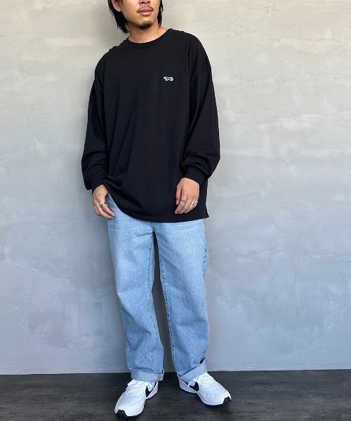 TOWNCRAFT（タウンクラフト）の「[TOWN CRAFT/タウンクラフト・THE FOX/ザフォックス] ワンポイントロゴ刺繍 ロングスリーブTシャツ（Tシャツ/カットソー・メンズ・ブラック/グリーン/グレー/ホワイト・XL/L）」の8枚目の写真