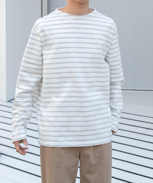 FORK&SPOON(フォークアンドスプーン)の「FORK&SPOON ボートネックボーダー(Tシャツ/カットソー・メンズ・ブラック系その他/グレー系その他/ブラウン系その他/ネイビー・3/4/5)」の5枚目の写真