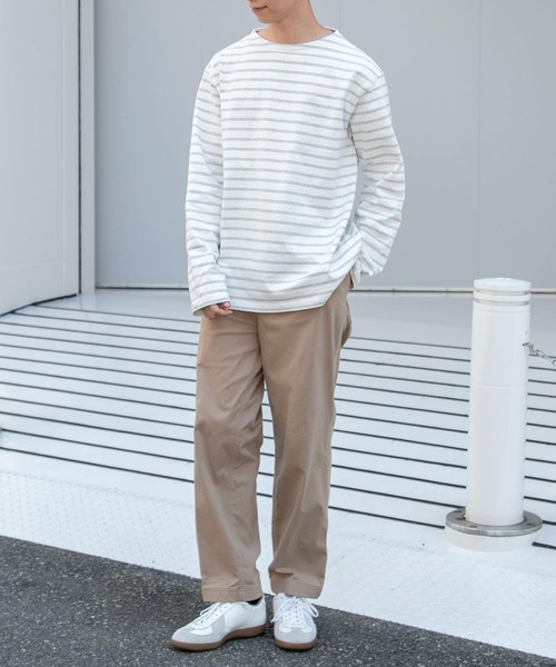 FORK&SPOON(フォークアンドスプーン)の「FORK&SPOON ボートネックボーダー(Tシャツ/カットソー・メンズ・ブラック系その他/グレー系その他/ブラウン系その他/ネイビー・3/4/5)」の9枚目の写真