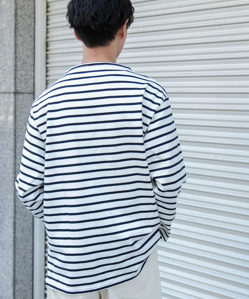 FORK&SPOON(フォークアンドスプーン)の「FORK&SPOON ボートネックボーダー(Tシャツ/カットソー・メンズ・ブラック系その他/グレー系その他/ブラウン系その他/ネイビー・3/4/5)」の13枚目の写真