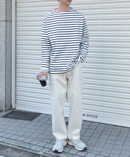 FORK&SPOON(フォークアンドスプーン)の「FORK&SPOON ボートネックボーダー(Tシャツ/カットソー・メンズ・ブラック系その他/グレー系その他/ブラウン系その他/ネイビー・3/4/5)」の15枚目の写真