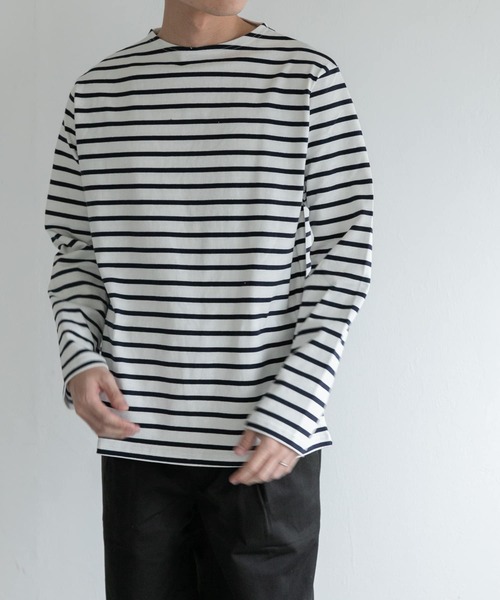 FORK&SPOON(フォークアンドスプーン)の「FORK&SPOON ボートネックボーダー(Tシャツ/カットソー・メンズ・ブラック系その他/グレー系その他/ブラウン系その他/ネイビー・3/4/5)」の16枚目の写真