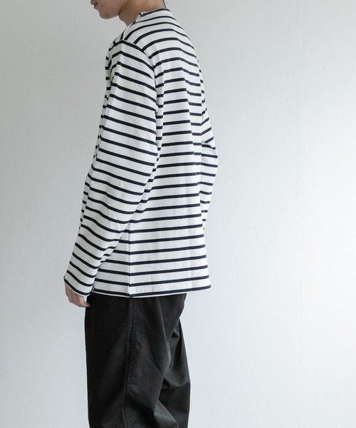 FORK&SPOON(フォークアンドスプーン)の「FORK&SPOON ボートネックボーダー(Tシャツ/カットソー・メンズ・ブラック系その他/グレー系その他/ブラウン系その他/ネイビー・3/4/5)」の17枚目の写真