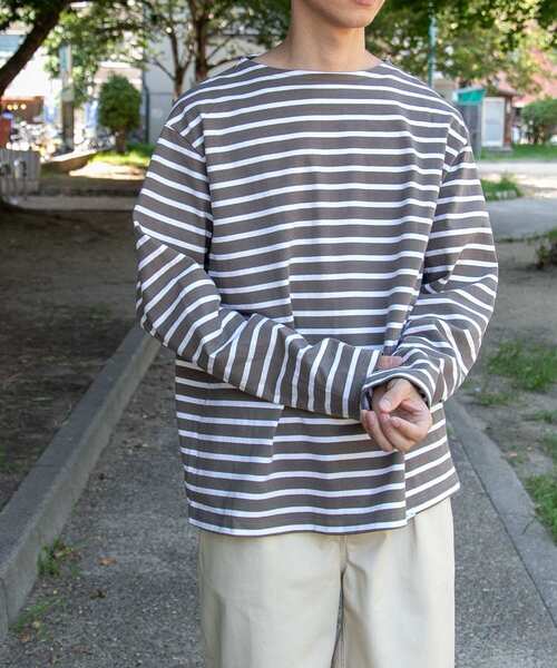 FORK&SPOON(フォークアンドスプーン)の「FORK&SPOON ボートネックボーダー(Tシャツ/カットソー・メンズ・ブラック系その他/グレー系その他/ブラウン系その他/ネイビー・3/4/5)」の19枚目の写真