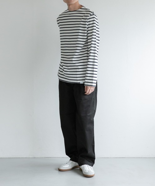 FORK&SPOON(フォークアンドスプーン)の「FORK&SPOON ボートネックボーダー(Tシャツ/カットソー・メンズ・ブラック系その他/グレー系その他/ブラウン系その他/ネイビー・3/4/5)」の20枚目の写真