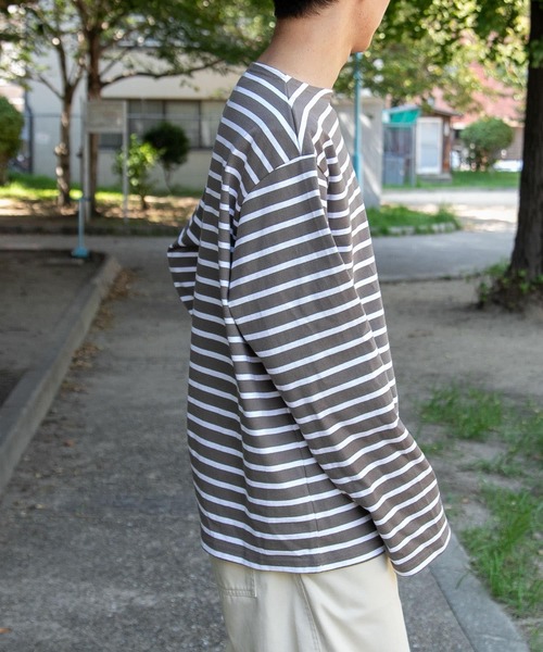 FORK&SPOON(フォークアンドスプーン)の「FORK&SPOON ボートネックボーダー(Tシャツ/カットソー・メンズ・ブラック系その他/グレー系その他/ブラウン系その他/ネイビー・3/4/5)」の21枚目の写真