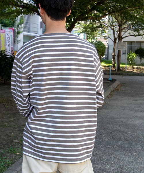 FORK&SPOON(フォークアンドスプーン)の「FORK&SPOON ボートネックボーダー(Tシャツ/カットソー・メンズ・ブラック系その他/グレー系その他/ブラウン系その他/ネイビー・3/4/5)」の22枚目の写真