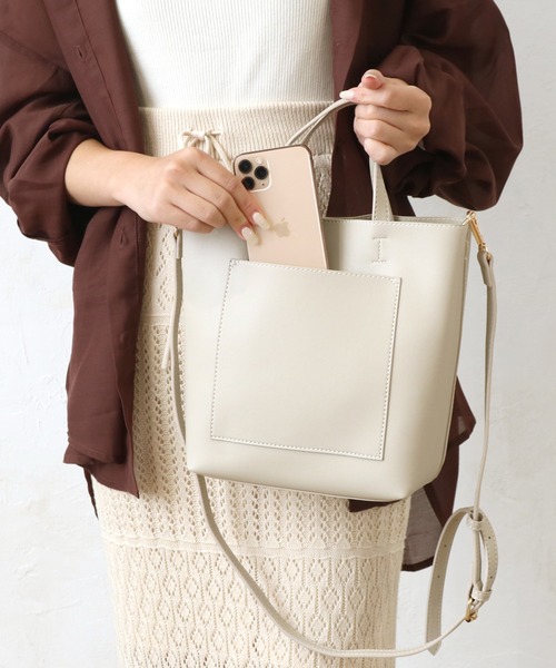 SETUP7（セットアップセブン）の「【SETUP7】グランミディショルダー SNBD ※（ショルダーバッグ・レディース・ピンク/パープル/シルバー/グレイッシュベージュ/ブラック/アイボリー/グリーン/ライトグリーン/ブルー/グレー・FREE）」の13枚目の写真
