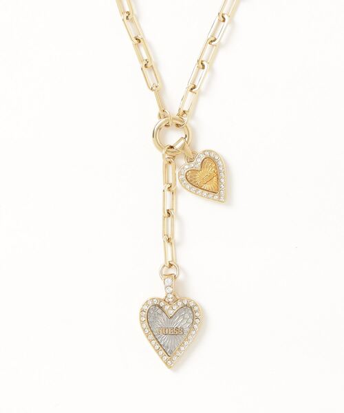 LOVE ME TENDER 16-18'' Double Heart Paperlink Necklace