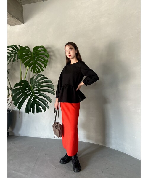 grove（グローブ）の「◆【美人百花11月号掲載】ふくれジャカードペプラムブラウス（シャツ/ブラウス・レディース・アイボリー/ブラック/ブラウン系その他・02/01）」の4枚目の写真