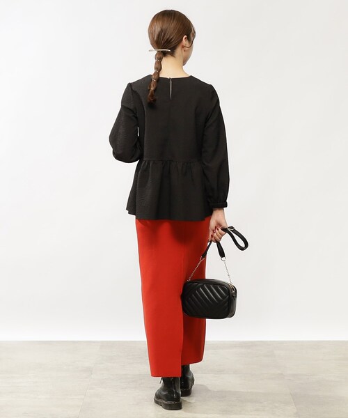 grove（グローブ）の「◆【美人百花11月号掲載】ふくれジャカードペプラムブラウス（シャツ/ブラウス・レディース・アイボリー/ブラック/ブラウン系その他・02/01）」の8枚目の写真