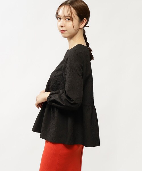 grove（グローブ）の「◆【美人百花11月号掲載】ふくれジャカードペプラムブラウス（シャツ/ブラウス・レディース・アイボリー/ブラック/ブラウン系その他・02/01）」の10枚目の写真