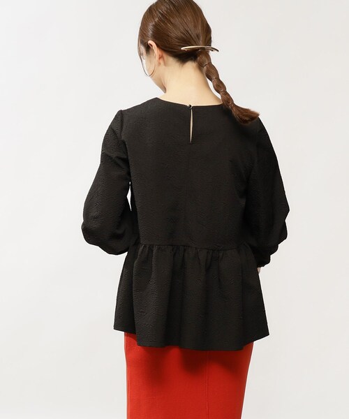 grove（グローブ）の「◆【美人百花11月号掲載】ふくれジャカードペプラムブラウス（シャツ/ブラウス・レディース・アイボリー/ブラック/ブラウン系その他・02/01）」の11枚目の写真