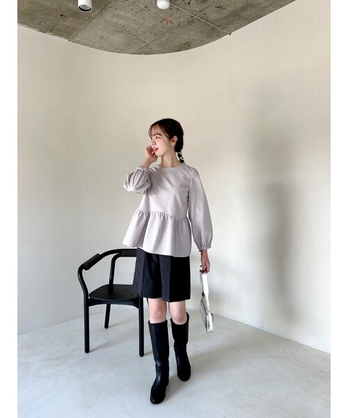 grove（グローブ）の「◆【美人百花11月号掲載】ふくれジャカードペプラムブラウス（シャツ/ブラウス・レディース・アイボリー/ブラック/ブラウン系その他・02/01）」の14枚目の写真