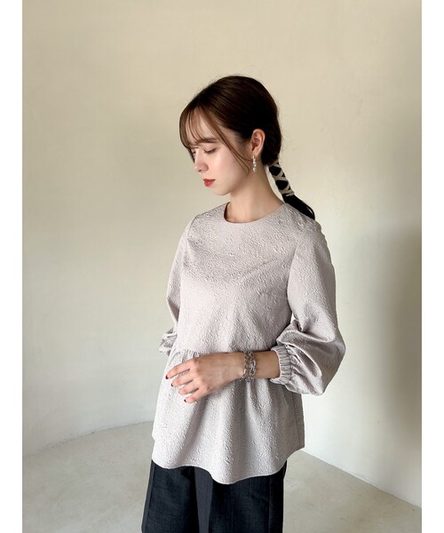 grove（グローブ）の「◆【美人百花11月号掲載】ふくれジャカードペプラムブラウス（シャツ/ブラウス・レディース・アイボリー/ブラック/ブラウン系その他・02/01）」の15枚目の写真