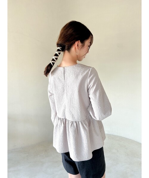 grove（グローブ）の「◆【美人百花11月号掲載】ふくれジャカードペプラムブラウス（シャツ/ブラウス・レディース・アイボリー/ブラック/ブラウン系その他・02/01）」の16枚目の写真