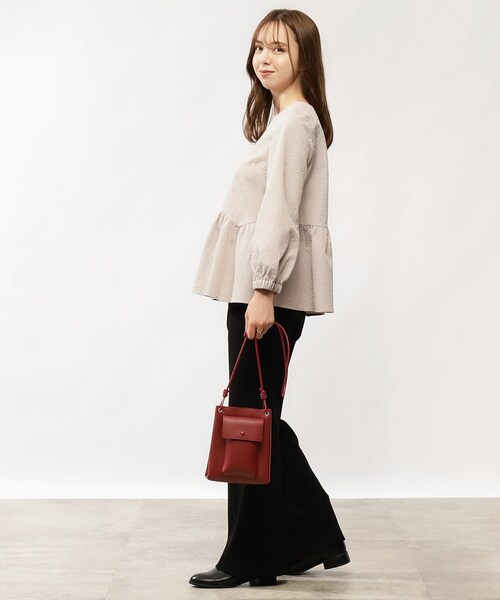 grove（グローブ）の「◆【美人百花11月号掲載】ふくれジャカードペプラムブラウス（シャツ/ブラウス・レディース・アイボリー/ブラック/ブラウン系その他・02/01）」の18枚目の写真