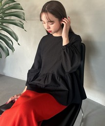 grove | 【美人百花11月号掲載】ふくれジャガードペプラムブラウス(シャツ/ブラウス)