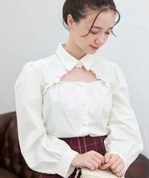 TITTY&CO. | 【TITTY&CO.】デコルテオープン長袖ブラウス(シャツ/ブラウス)
