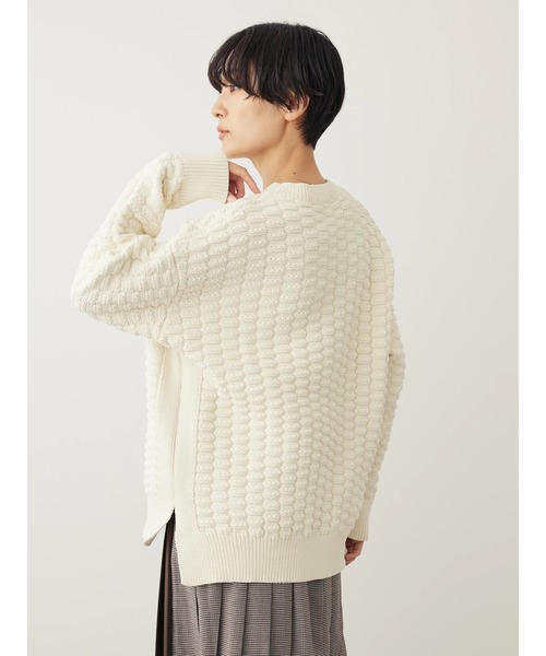 AMERICAN HOLIC（アメリカンホリック）の「エコカルットポコポコプルオーバー<エコ・軽い・ニット>（ニット/セーター・レディース・グリーン/マスタード/アイボリー/パープル/ブラック・M/L）」の9枚目の写真