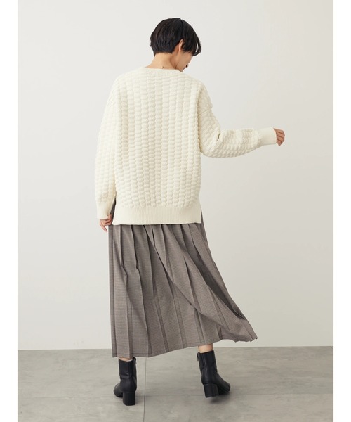 AMERICAN HOLIC（アメリカンホリック）の「エコカルットポコポコプルオーバー<エコ・軽い・ニット>（ニット/セーター・レディース・グリーン/マスタード/アイボリー/パープル/ブラック・M/L）」の12枚目の写真