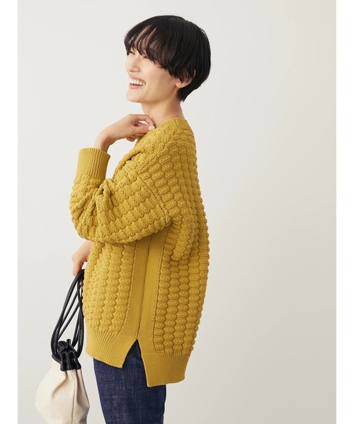 AMERICAN HOLIC（アメリカンホリック）の「エコカルットポコポコプルオーバー<エコ・軽い・ニット>（ニット/セーター・レディース・グリーン/マスタード/アイボリー/パープル/ブラック・M/L）」の14枚目の写真