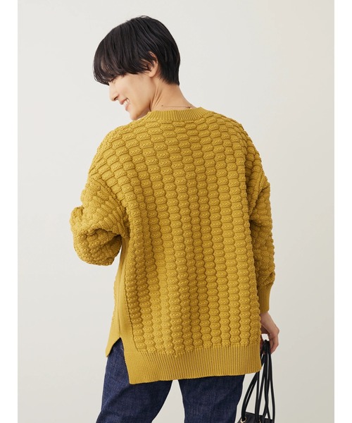 AMERICAN HOLIC（アメリカンホリック）の「エコカルットポコポコプルオーバー<エコ・軽い・ニット>（ニット/セーター・レディース・グリーン/マスタード/アイボリー/パープル/ブラック・M/L）」の15枚目の写真