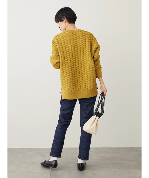 AMERICAN HOLIC（アメリカンホリック）の「エコカルットポコポコプルオーバー<エコ・軽い・ニット>（ニット/セーター・レディース・グリーン/マスタード/アイボリー/パープル/ブラック・M/L）」の18枚目の写真