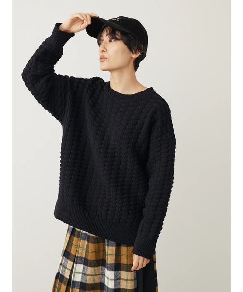 AMERICAN HOLIC（アメリカンホリック）の「エコカルットポコポコプルオーバー<エコ・軽い・ニット>（ニット/セーター・レディース・グリーン/マスタード/アイボリー/パープル/ブラック・M/L）」の19枚目の写真