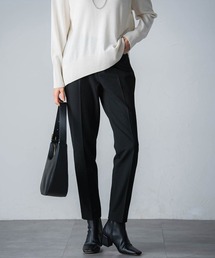 両面起毛ストレッチテーパードパンツ≪洗える≫