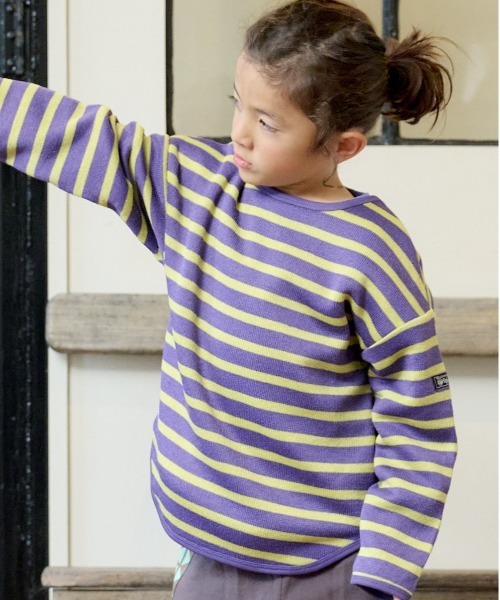 Life Support Products(ライフサポートプロダクツ)の「ウラキモウボーダーカットソー(80~150㎝)(Tシャツ/カットソー・キッズ・パープル/ブラウン/ブルー・140/120/130/95/150/80/90/110/100)」の3枚目の写真
