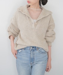 SETUP7 | 【MAISON BREEZE】ハーフボタンローゲージハイネックラメニット(ニット/セーター)