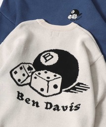 BEN DAVIS（ベンデイビス）の「BEN DAVIS/ベンデイビス DICE ＆ BALL KNIT TOP/オーバーサイズ ニット ストリート バックプリント ロゴ ワンポイント刺繍 セーター（ニット/セーター）」