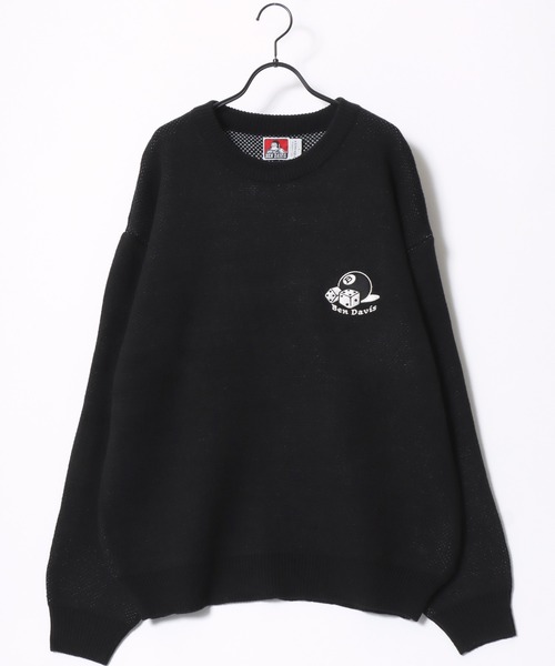 BEN DAVIS（ベンデイビス）の「BEN DAVIS/ベンデイビス DICE ＆ BALL KNIT TOP/オーバーサイズ ニット ストリート バックプリント ロゴ ワンポイント刺繍 セーター（ニット/セーター・メンズ・グレー/オフホワイト/ブラック/グレイッシュブルー・M/L/XL）」の15枚目の写真