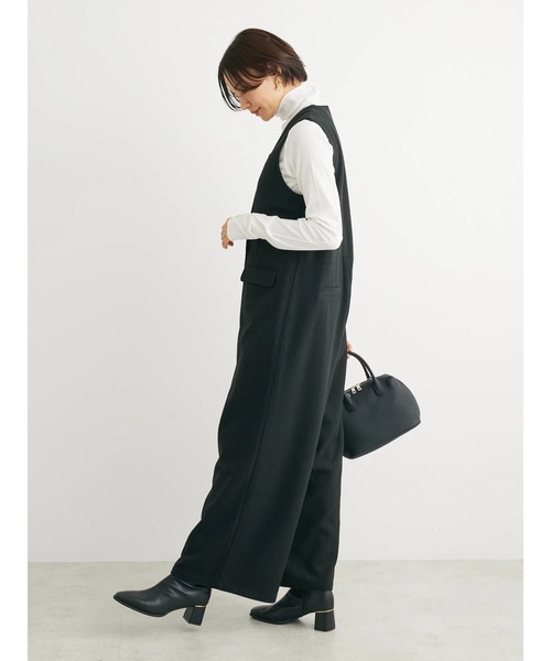 Petit fleur(プチフルール)の「・Petit Fleur ウールライクオールインワン(ワンピース・レディース・グレー/ブラック/チャコールグレー・FREE)」の5枚目の写真