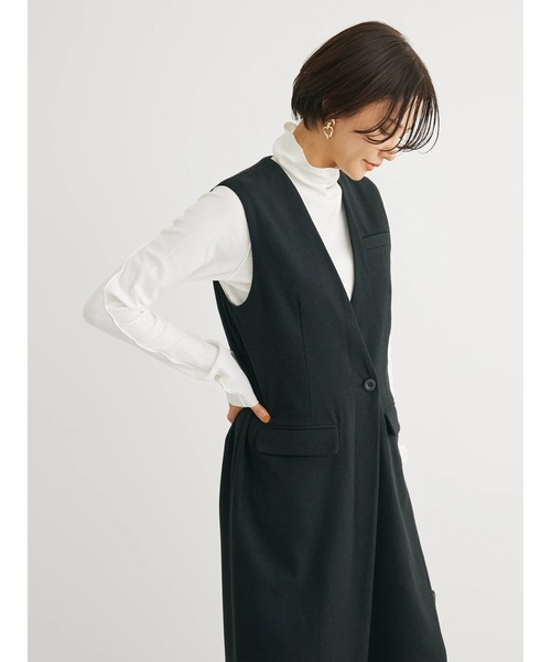 Petit fleur(プチフルール)の「・Petit Fleur ウールライクオールインワン(ワンピース・レディース・グレー/ブラック/チャコールグレー・FREE)」の7枚目の写真