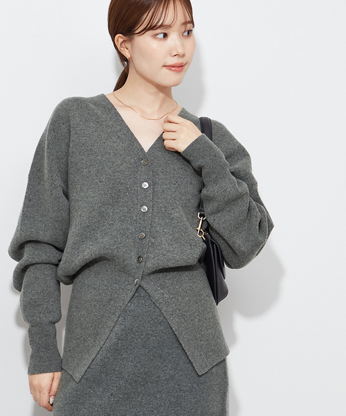 【美品】plage ミラノリブVネックカーディガン セール】ミラノリブVネックカーディガン（カーディガン/ボレロ