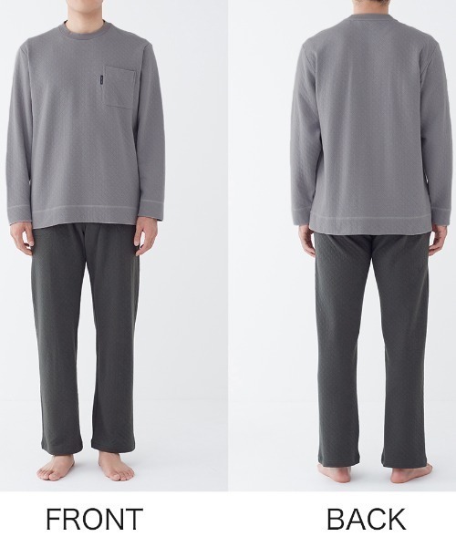 COMME CI COMME CA（コムシコムサ）の「COMME CI COMME CA/コムシコムサ　ルームウェア　長袖長パンツ　表裏綿100%　キルト（ルームウェア/パジャマ・メンズ・ネイビー/チャコールグレー/グレー・MEDIUM/LARGE/X-LARGE）」の7枚目の写真