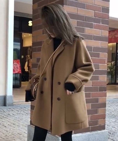 gossip!ロサンゼルス(ゴシップロサンゼルス)の「ミドル丈コート(ダウンジャケット/コート・レディース・ブラック/ブラウン・FREE)」の9枚目の写真