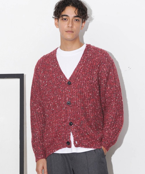 NANO universe（ナノユニバース）の「ファンシーネップカーディガン（カーディガン/ボレロ・メンズ・ボルドー/ネイビー/グレー・M/L/S/XL）」の3枚目の写真