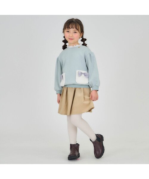 apres les cours(アプレレクール)の「【あったか】裏シャギーポシェット&ファーポケットトレーナー(スウェット・キッズ・サーモンピンク/チャコール/サックスブルー/その他2・80/90/110/120/100/130/140)」の9枚目の写真