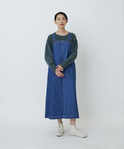 LOISIR（ロワズィール）の「デニムジャンパースカート（つなぎ/オールインワン・レディース・インディゴブルー・FREE）」の2枚目の写真