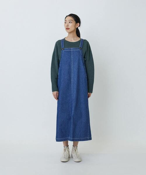 LOISIR（ロワズィール）の「デニムジャンパースカート（つなぎ/オールインワン・レディース・インディゴブルー・FREE）」の6枚目の写真