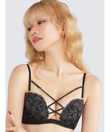 ブラジャー（ブラック/黒色系・レースアップ・編み上げ）ファッション
