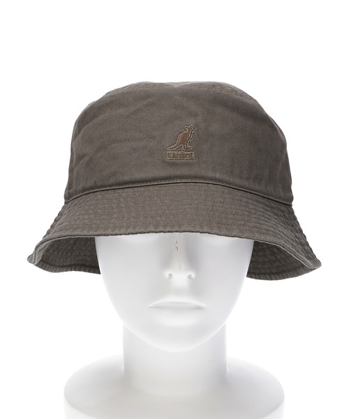 KANGOL（カンゴール）の「KANGOL WASHED BUCKET 230069602（ハット・メンズ・ブラック/カーキ/ホワイト・LARGE）」の4枚目の写真